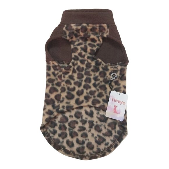 Yikeyo Soft Brown Leopard Print Dog Shirt - Size Medium - Picture 2 of 7